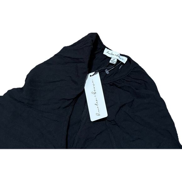 Hunter + Brown NWT Wide Leg Jumpsuit Romper Sz Small Black Casual Playsuit Crop - Picture 4 of 4